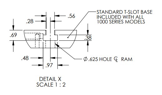Standard T-Slot Base for A-1066 Pneumatic Arbor Press