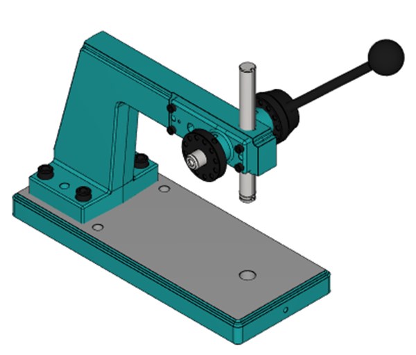 Easy to use high precision 1/4 ton manual press with adjustable handle and deep throat in base. DT-500-AH 1/4 Ton Small Adjustable Handle Deep Throat Arbor Press