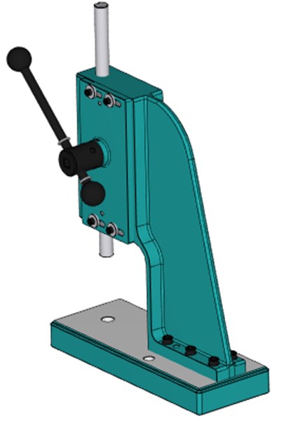 This is the T-967 1 Ton Variable Ratio Manual Press model T-967 Precision Variable Ratio Manual Benchtop Lever Press