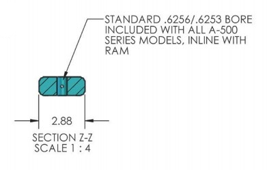 A-0019 Arbor Press Bore Inline with Ram