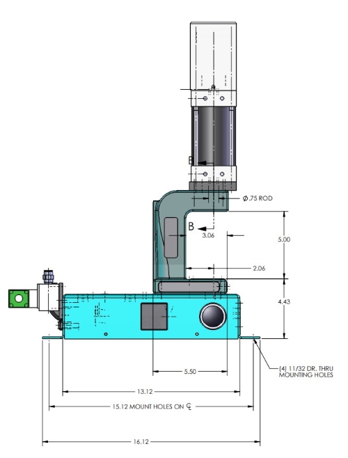 A-0066 Pneumatic Arbor Press Side View