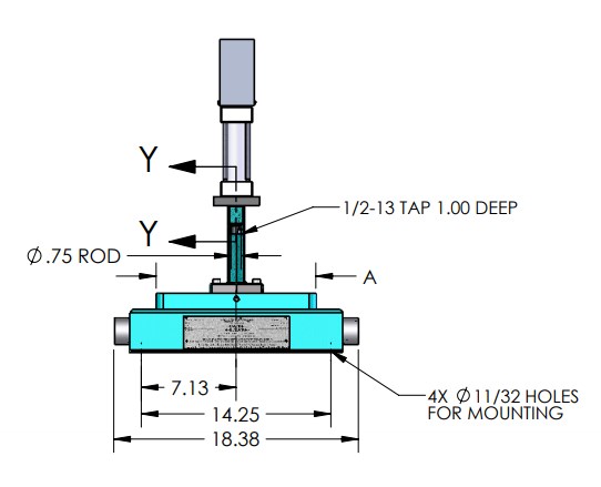 A-1019 Pneumatic Arbor Press Front View