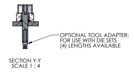 A-1019 Benchtop Arbor Press Optional Tool Adapter