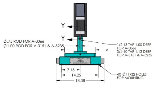 A-3151 Pneumatic Arbor Press Front View