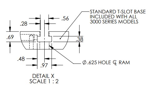 T Slot Base for A-3235 Pneumatic Benchtop Arbor Press