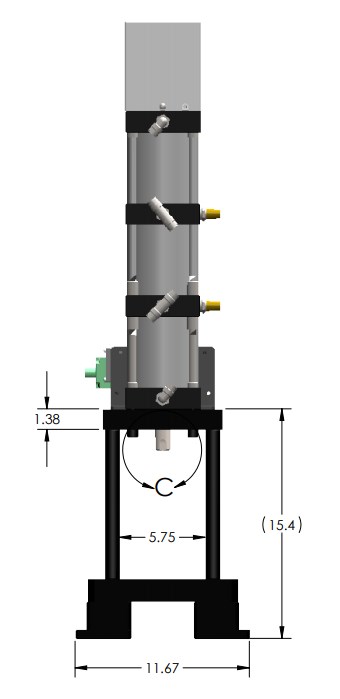 A-5453 Pneumatic Arbor Press Side View