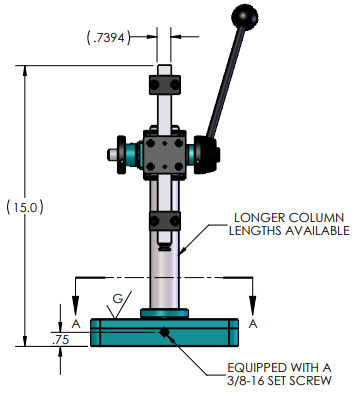 AP-810-AH-T-2(SL's) Manual Arbor Press Dimensions Side View