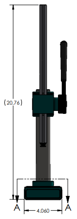 AP-810-RR Manual Arbor Press Dimensions Front View