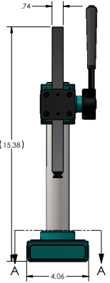 AP-810 Manual Arbor Press Dimensions Front View