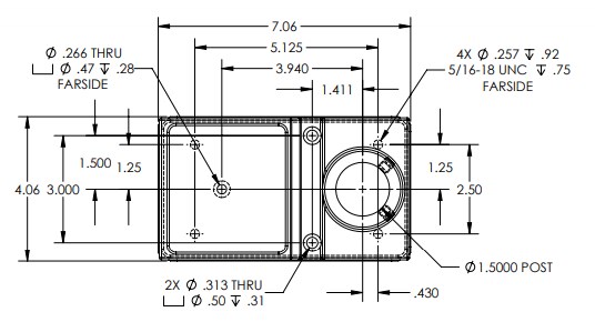E-66 Pneumatic Benchtop Press Dimensions Underside
