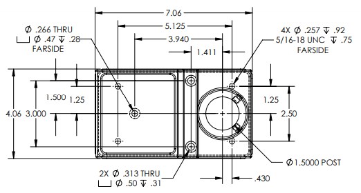 EC-66 Pneumatic Arbor Press Underside Dimensions