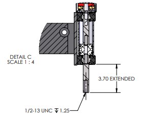 Dimensions of P-6019 Arbor Press Bit Dimensions