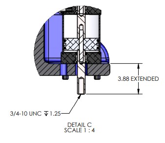 P-8151 C Frame Precision Pneumatic Press Attachment Dimensions