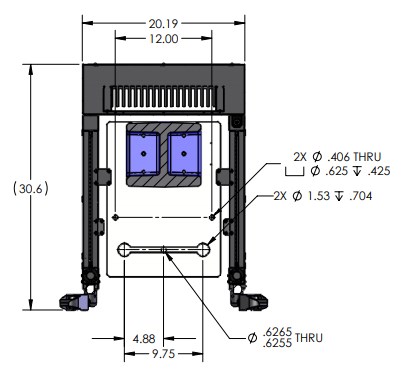 P-8151 C Frame Pneumatic Arbor Press Dimensions Top View