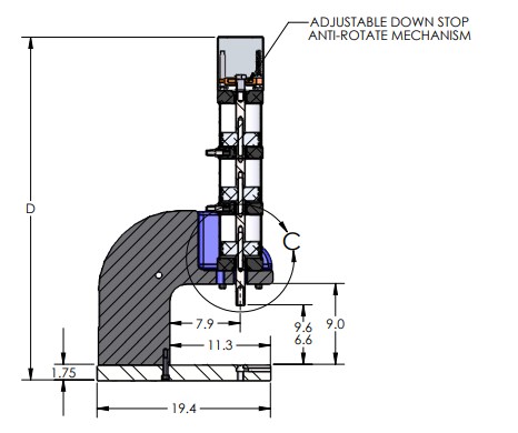 Adjustable Down Stop for P-8320 Pneumatic Arbor Press