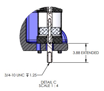 P-8302 Pneumatic Arbor Press Dimensions