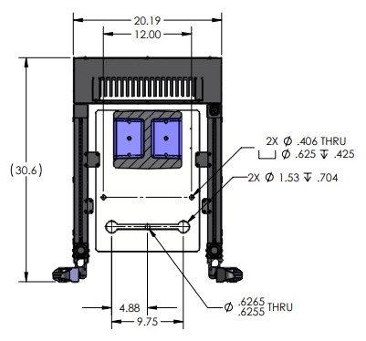 P-8302 Pneumatic Arbor Press Dimensions Top View